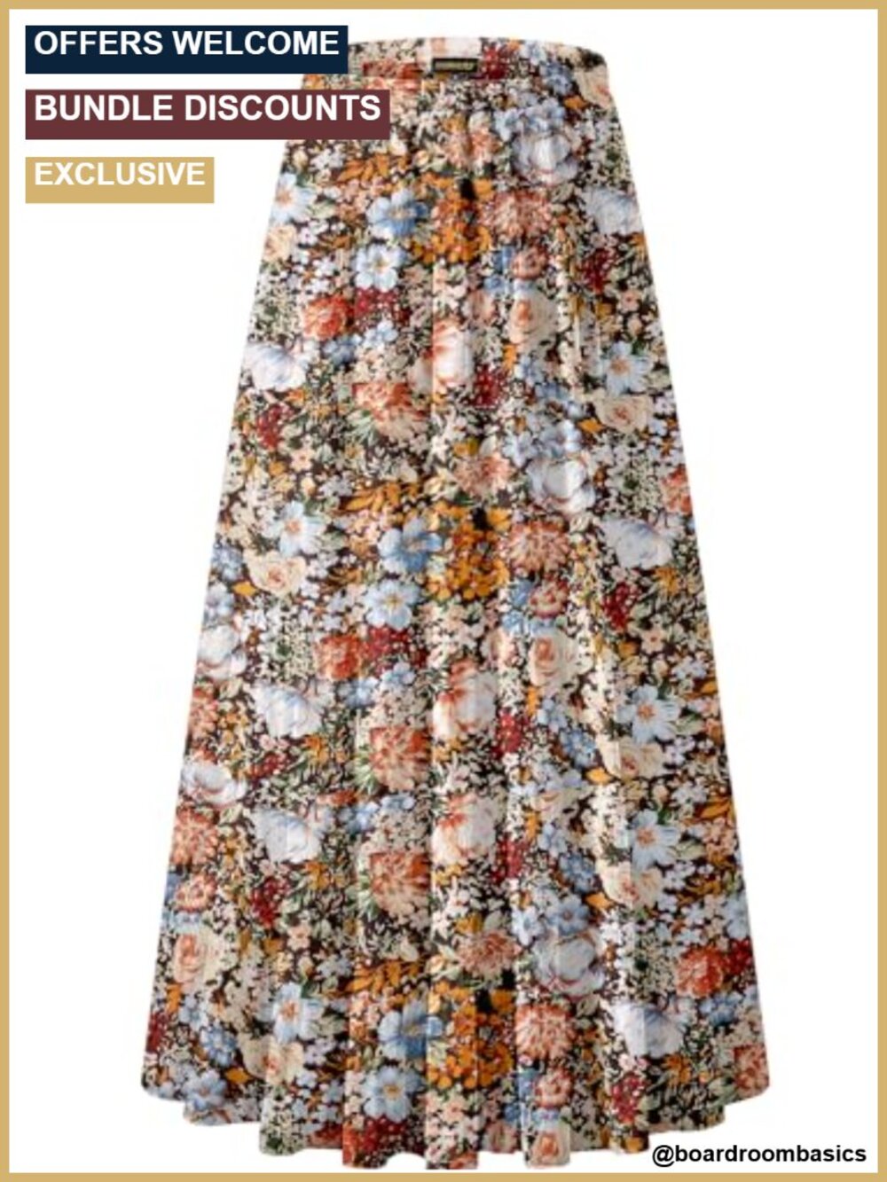 Chiffon Elastic High Waist Pleated A-Line Maxi Skirt